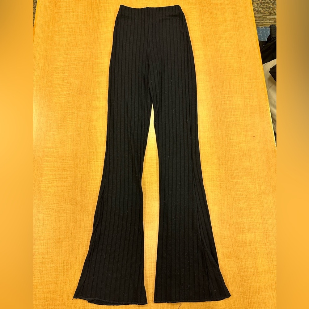 Black Ribbed Women's Pants